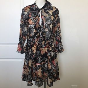 NWT TopShop Sheer Floral Plunge Dress US Size 2